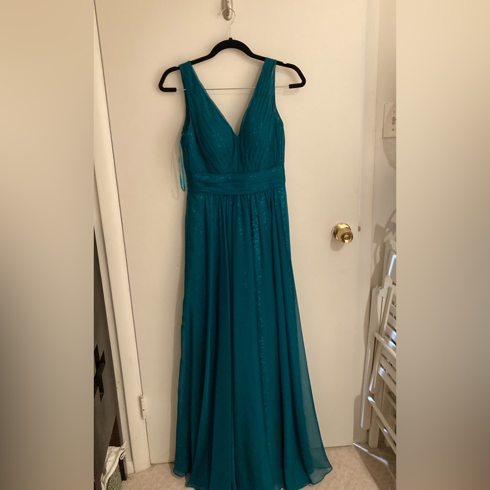 Teal floor length gown